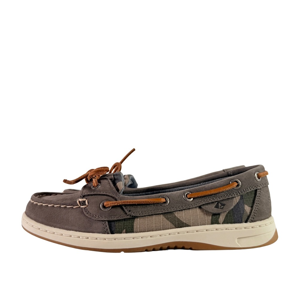 Sperry Top-Sider Angelfish Camo Dark Grey Boat Shoes Size‎ 6.5 M New